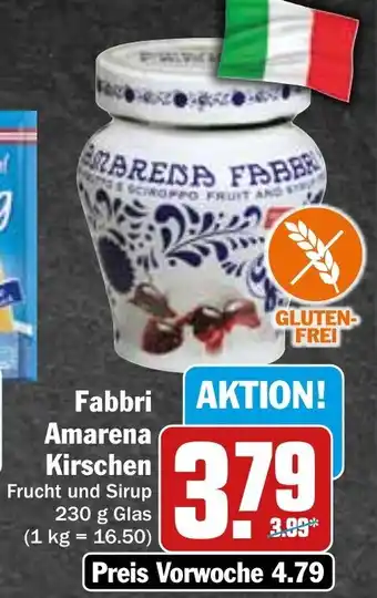 Hit Fabbri Amarena Kirschen 230 g Glas Angebot