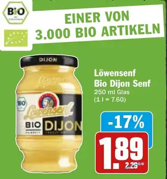 Hit Löwensenf Bio Dijon Senf 250 ml Glas Angebot