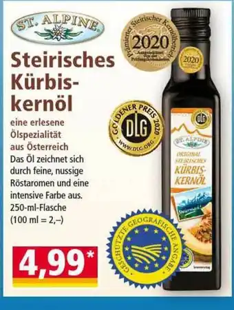 Norma St Alpine Steirisches Kürbiskernöl 250ml Angebot