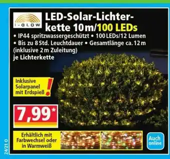 Norma I-Glow Led Solar Lichterkette 10m 100 Leds Angebot