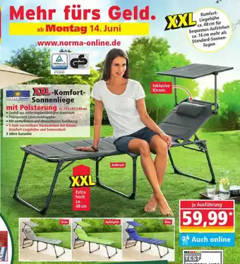 Norma Solax Sunshine XXL Komfort Sonnenliege Angebot