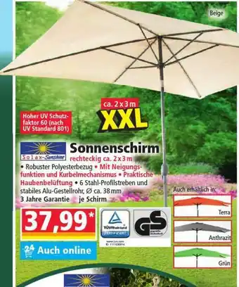 Norma Solax Sunshine Sonnenschirm Angebot