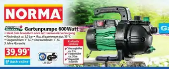 Norma Powertec Garden Gartenpumpe 600watt Angebot