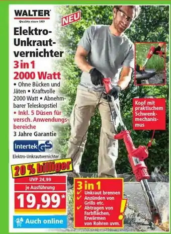 Norma Walter Elektro Unkrautvernichter 3in1 2000 Watt Angebot