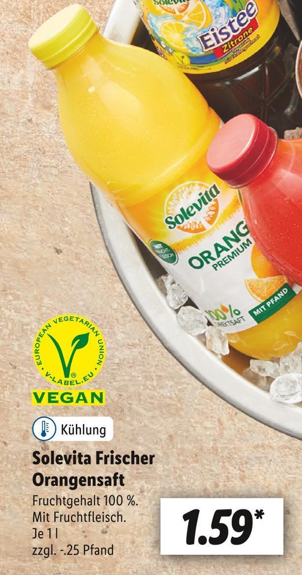 Solevita frischer orangensaft Angebot bei Lidl
