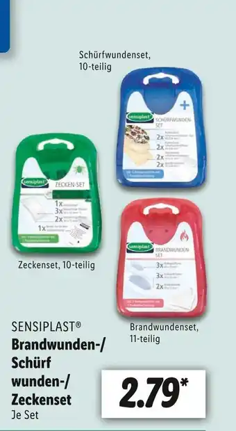 Lidl Sensiplast brandwunden-/schürf wunden-/zeckenset Angebot