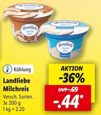 Lidl Landliebe milchreis Angebot