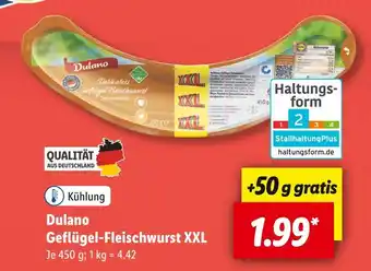 Lidl Dulano geflügel-fleischwurst xxl Angebot