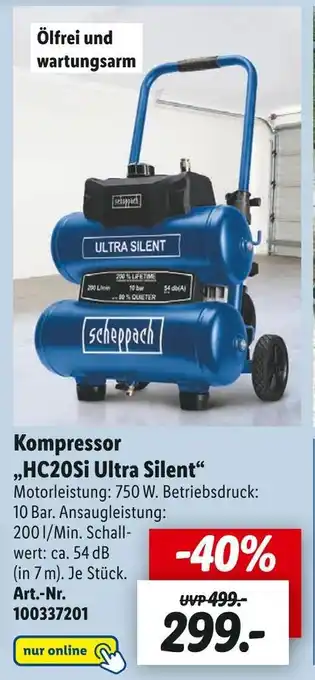 Lidl Scheppach kompressor „hc20si ultra silent“ Angebot