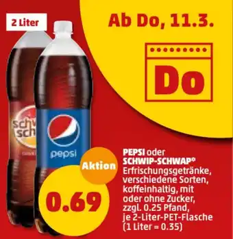 PENNY Pepsi oder Schwip Schwap 2 L Angebot