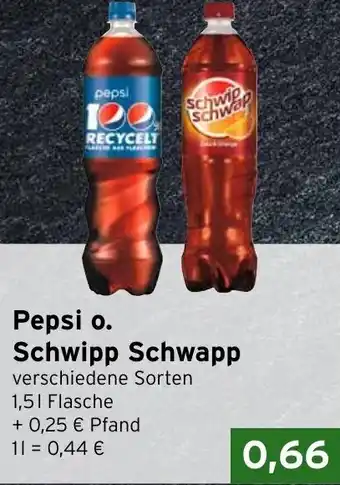 CAP Markt Pepsi o. Schwipp Schwapp 1,5 L Flasche Angebot