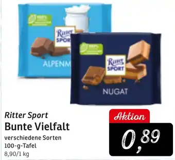 KONSUM Ritter Sport Bunte Vielfalt 100 g Tafel Angebot