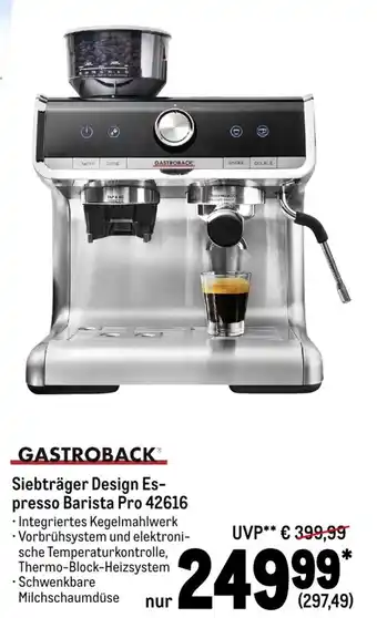 METRO Gastroback Siebtrager Design Espresso Barista Pro | 42616 Angebot