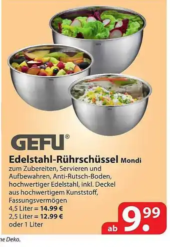 Famila Nord Ost GEFU Edelstahl-Rührschüssel Angebot