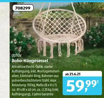 Aldi Süd Outliv Boho Hängesessel Angebot