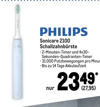 METRO Philips Elektrische Schallzahnburste Sonicare 2100 Angebot