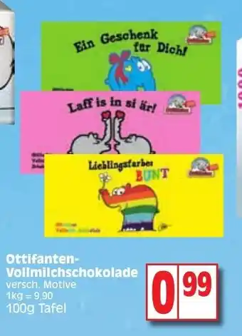 Edeka Ottifanten-Vollmilchschokolade 100g Angebot