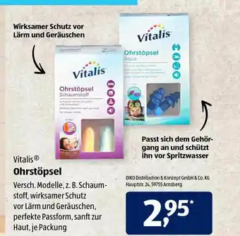 Aldi Süd Vitalis Ohrstöpsel Angebot