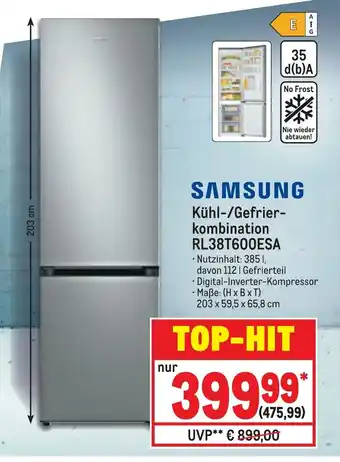 METRO Samsung Kühl/Gefrierkombination RL38T600ESA Angebot