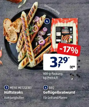 Aldi Süd Meine Metzgerei Hüftsteaks Oder Bbq Geflügelbratwurst Angebot