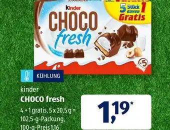 Aldi Süd Kinder Choco Fresh 102,5g Angebot