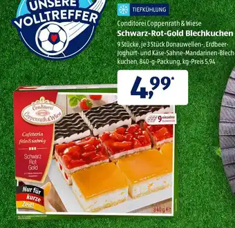 Aldi Süd Conditorei Coppenrath & Wiese Schwarz Rot Gold Blechkuchen 840g Angebot