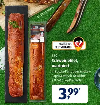 Aldi Süd Bbq Schweinefilet, Mariniert 571g Angebot