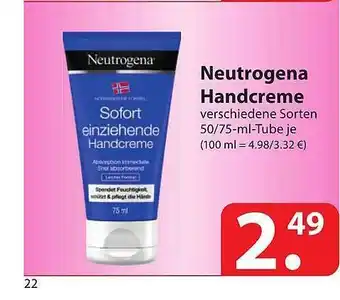 Famila Nord Ost Neutrogena Handcreme Angebot