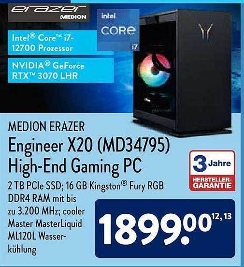 Medion Erazer Engineer X20 (MD34795) High End Gaming PC Angebot bei