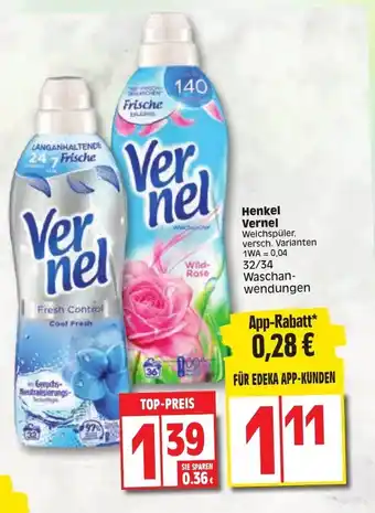 Edeka Vernel Weichspuler 32/34wl Angebot