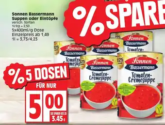 Edeka Sonnen Bassermann Suppen o. Eintopfe 5*400g Angebot