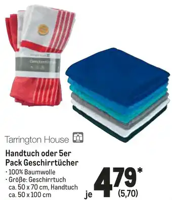 METRO Tarrington House Handtuch oder 5er Pack Geschirrtücher Angebot