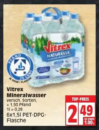 Edeka Vitrex Mineralwasser 6*1.5L Angebot