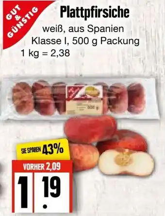 Edeka Frischemarkt Gut & Günstig Plattpfirsiche 500 g Packung Angebot