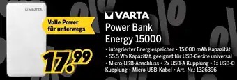 MEDIMAX Varta Power Bank Energy 15000 Angebot