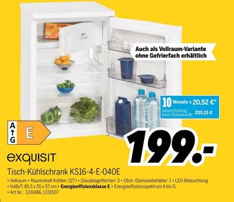 MEDIMAX Exquisit Tisch Kühlschrank KS16-4-E-040E Angebot