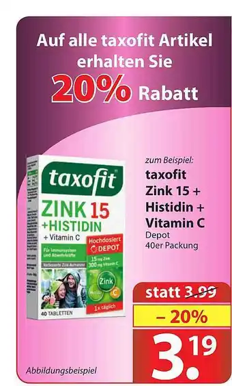 Famila Nord Ost Taxofit Zink 15 + Histidin + Vitamin C Angebot