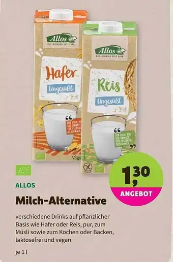 Biomarkt Allos Milch-alternative Angebot