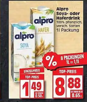 Edeka Alpro Soya Oder Haferdrink Angebot