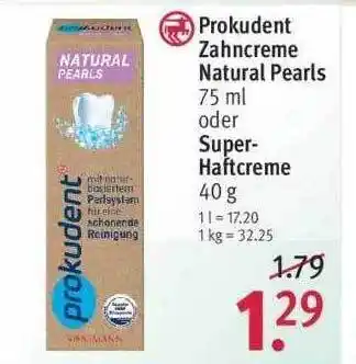 Rossmann Prokudent Zahncreme Natural Pearls Oder Super Haftcreme Angebot