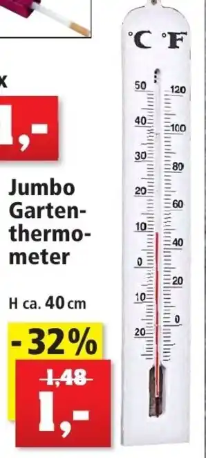 Thomas Philipps Jumbo Gartenthermometer H ca. 40 cm Angebot