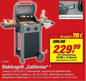 toom Baumarkt Elektrogrill ,,California" Angebot