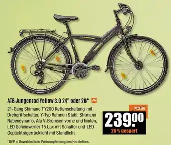 V Baumarkt ATB Jungenrad Yellow 3.0 24" o. 26" Angebot