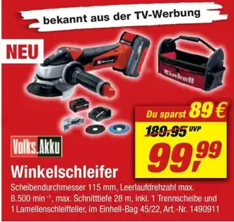 toom Baumarkt Einhell Winkelschleifer Angebot