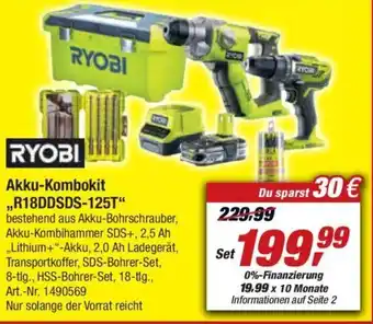 toom Baumarkt Ryobi Akku Kombokit ,,R18DDSDS-125T" Angebot