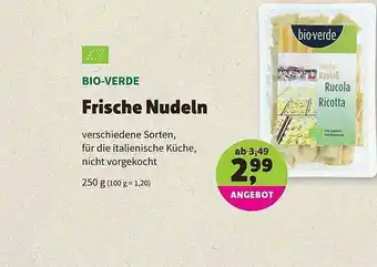 Biomarkt Bio-Verde Frische Nudeln 250g Angebot