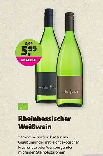 Biomarkt Rheinhessischer Weißwein Angebot