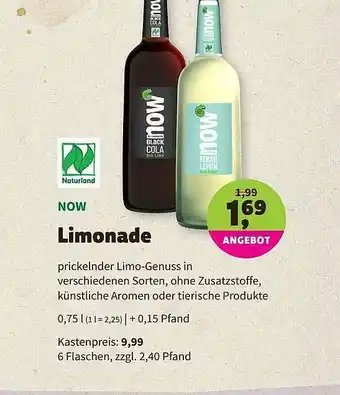 Biomarkt Now Limonade 0,75L Angebot