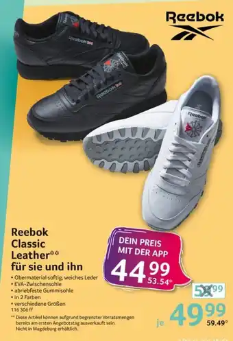 Selgros Reebok Classic Leather für Sie und ihn Angebot