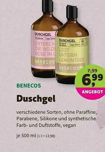 Biomarkt Benecos Duschgel 500ml Angebot